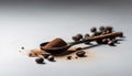 Organic coffee bean heap, fresh scent, culinary seasoning, gourmet drink generative AI