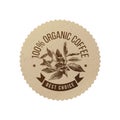 Organic coffee eco emblem