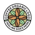 Organic Coffee Monoline Logo Retro Vintage Emblem Vector Design badge illustration Symbol Icon
