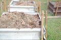 Organic compost heap. fertilizer production for soil cultivation