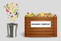 Organic compost vector food waste recycle concept