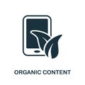 Organic Content icon. Monochrome sign from content marketing collection. Creative Organic Content icon illustration for