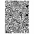 Organic Contours: Bold Stencil Black And White Shapes