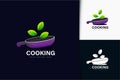 Organic cooking logo design with gradient Royalty Free Stock Photo