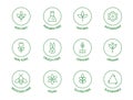 Organic cosmetic line icons set. GMO free emblems. Natural product badges. Product free allergen labels. Organic Royalty Free Stock Photo