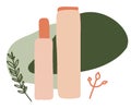 Organic cosmetics collection, cosmetic packaging, bottles, tubes