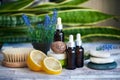 Organic cosmetics, natural fruit oils. Concept spa, skin care, e