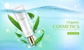Organic cosmetics product with aloe vera leaves