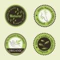 Organic cosmetics round badges Royalty Free Stock Photo