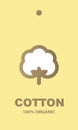 Organic Cotton - label design element, 100% organic Royalty Free Stock Photo