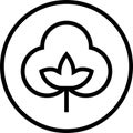 Organic cotton label line icon, vector illustration Royalty Free Stock Photo