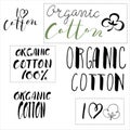 Organic cotton.Vector calligraphy.