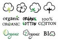 Organic cotton, vector set