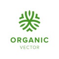 Organic creative label. Eco friendly products logo design. Template green abstract icon . Royalty Free Stock Photo