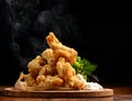 Organic Crispy fish Strips in batter Royalty Free Stock Photo