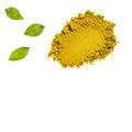 Organic curry yellow powder - Healthy food Royalty Free Stock Photo