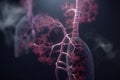 Organic 3D Illustration of Oxygen Exchange in the Human Lung Royalty Free Stock Photo