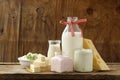 Organic dairy products - milk, sour cream, cottage cheese