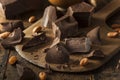 Organic Dark Chocolate Chunks Royalty Free Stock Photo