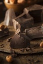 Organic Dark Chocolate Chunks Royalty Free Stock Photo