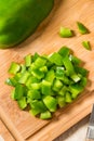 Organic Diced Green Bell Peppers Royalty Free Stock Photo