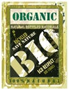 Organic Distressed Bio Label with Green Eco motive Royalty Free Stock Photo