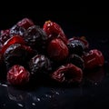 Organic Dried Cherries Berry Square Illustration.