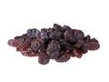 Organic dried Raisins isolated on white background