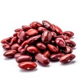 Organic dried raw healthy red beans on white background Generative AI Illustration