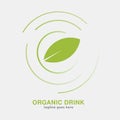 Organic drink logo design consists of a leaf on water Royalty Free Stock Photo