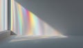 Organic Drop Diagonal Shadow And Ray Of Light Overlay Effect With Rainbow On White Wall For Photos Royalty Free Stock Photo