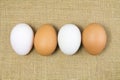 Organic Duck eggs vs Chicken eggs Royalty Free Stock Photo