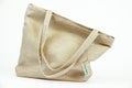 Organic eco shopping bag. Canvas tote bag. Eco textile tag.