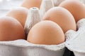 Organic eggs from pasture-raised chickens. Royalty Free Stock Photo
