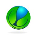 Organic environment earth leafs, icon vector
