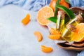 Organic essential tangerine, mandarin, clementine oil Royalty Free Stock Photo