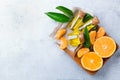 Organic essential tangerine, mandarin, clementine oil Royalty Free Stock Photo