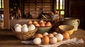 organic farm eggs Royalty Free Stock Photo