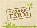 Organic Farm Fresh Healthy Food Eco Green Vector Concept on Paper Background.