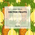 Organic farm fruit square banner