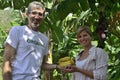 Organic farmer and customer