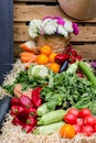 Organic farmers food market, fresh products Royalty Free Stock Photo