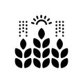 Black solid icon for Organic Farming, organic and leaf Royalty Free Stock Photo