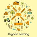 Organic Farming Line Art Thin Icons