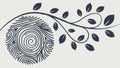 Organic Fingerprint with Twisting Vines, Unique Identity, vector design Generative AI Royalty Free Stock Photo