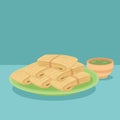 Organic flat delicious tamales Vector illustration.