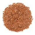 Organic flax seed Linum usitatissimum or linseed in Circle Shape. Royalty Free Stock Photo