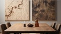 Organic And Flowing Solitary Forest Table With Japanese-inspired Imagery