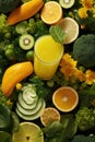 Organic food background green vitamin diet healthy fruit fresh orange drink Royalty Free Stock Photo