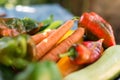 Organic food background Vegetables over a table Royalty Free Stock Photo
